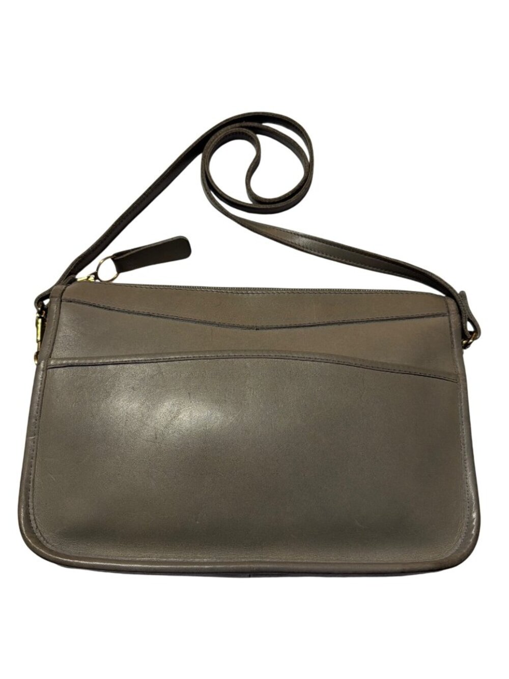 Vintage Michael Green Gray Leather Handbag